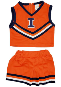 Toddler Girls Orange Illinois Fighting Illini Logo Cheer Sets