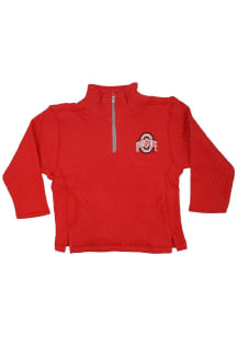 Toddler Red Ohio State Buckeyes Quilted Long Sleeve Qtr Zip