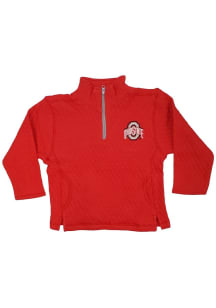 Youth Red Ohio State Buckeyes Quilted Long Sleeve Quarter Zip