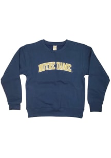 Notre Dame Fighting Irish Youth Navy Blue Arch Wordmark Long Sleeve Crew Sweatshirt