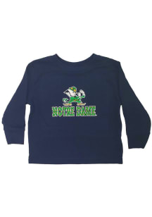 Notre Dame Fighting Irish Toddler Girls Navy Blue Polka Dot Long Sleeve T Shirt