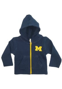 Baby Navy Blue Michigan Wolverines Quilted Long Sleeve Full Zip Sweatshirt