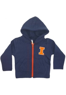 Baby Navy Blue Illinois Fighting Illini Quilted Long Sleeve Full Zip Sweatshirt