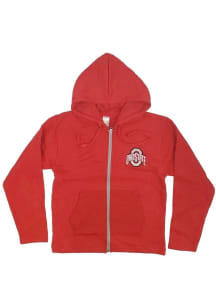 Youth Red Ohio State Buckeyes Quilted Long Sleeve Full Zip Jacket