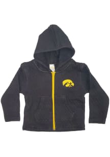 Youth Black Iowa Hawkeyes Quilted Long Sleeve Full Zip Jacket