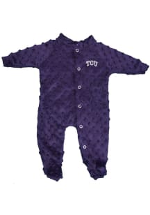 TCU Horned Frogs Baby Purple Two Tone Cuddle Bubble Loungewear One Piece Pajamas