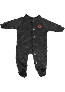 Louisville Cardinals Baby Black Two Tone Cuddle Bubble Loungewear One Piece Pajamas