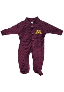 Baby Maroon Minnesota Golden Gophers Two Tone Cuddle Bubble Loungewear One Piece Pajamas