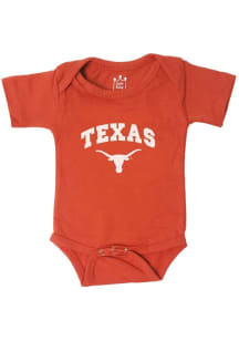 Texas Longhorns Baby Burnt Orange Arch Mascot Short Sleeve One Piece