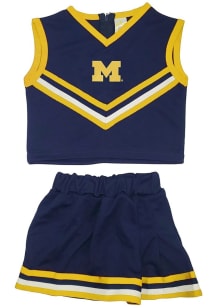 Girls Navy Blue Michigan Wolverines Logo Cheer Set