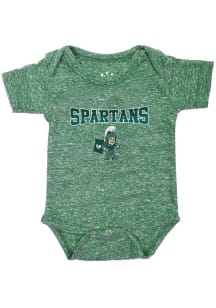 Baby Green Michigan State Spartans Cartoon Sparty Short Sleeve One Piece