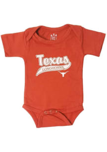 Texas Longhorns Baby Burnt Orange Wordmark Short Sleeve One Piece