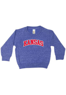 Kansas Jayhawks Toddler Blue Knobby Long Sleeve Crew Sweatshirt