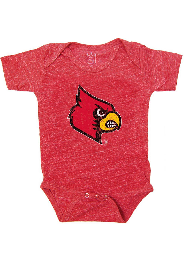 Colosseum Louisville Cardinals Baby Red Knobby Fun Long Sleeve One Piece, Red, 95% Polyester / 5% Cotton, Size 6M, Rally House