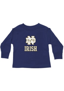 Notre Dame Fighting Irish Toddler Navy Blue Primary Logo Long Sleeve T-Shirt