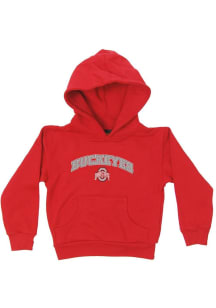 Toddler Red Ohio State Buckeyes Arch Mascot Long Sleeve Hooded Sweatshirt