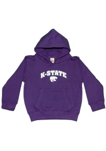 Toddler Purple K-State Wildcats Arch Mascot Long Sleeve Hooded Sweatshirt