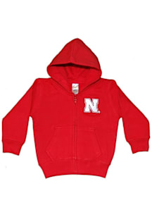 Little King Nebraska Cornhuskers Baby Primary Long Sleeve Full Zip Sweatshirt - Red
