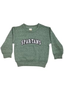 Youth Green Michigan State Spartans Knobby Arch Long Sleeve Crew Sweatshirt