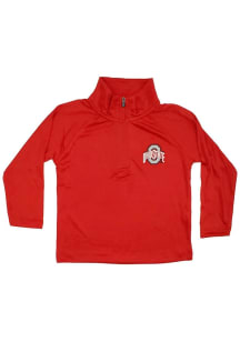 Toddler Red Ohio State Buckeyes Primary Logo Long Sleeve Qtr Zip