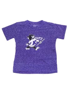 Willie The Wildcat  Little King K-State Wildcats Youth Purple Knobby Short Sleeve Fashion T-Shir..