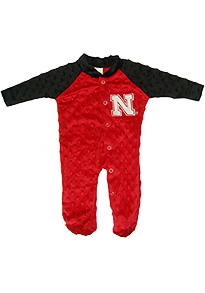 Nebraska Cornhuskers Baby Red Two Tone Cuddle Bubble Loungewear One Piece Pajamas