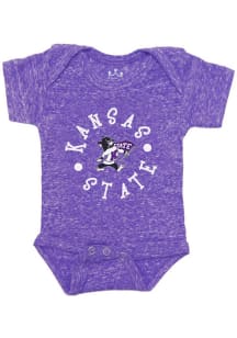 Little King Willie The Wildcat K-State Wildcats Baby Purple Knobby Short Sleeve One Piece