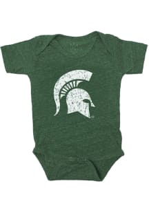 Michigan State Spartans Baby Green Knobby Short Sleeve One Piece