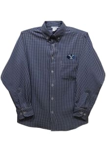 Vive La Fete BYU Cougars Baby Blue Gingham Long Sleeve Polo