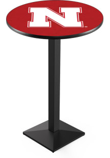 Black Nebraska Cornhuskers Square Base Pub Table
