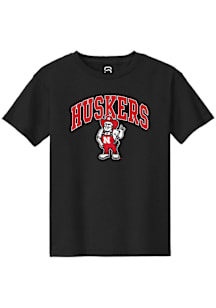 Summit Sportswear Nebraska Cornhuskers Youth Black Arched Wordmark Short Sleeve T-Shirt