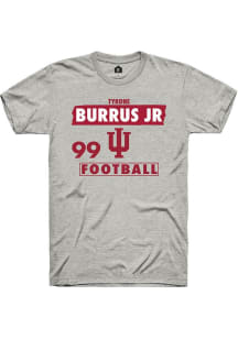 Tyrone Burrus Jr Rally Mens Ash Indiana Hoosiers NIL Striped Player T Shirt