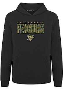 Levelwear Pittsburgh Penguins Youth Black Podium Jr Protect Long Sleeve Hoodie