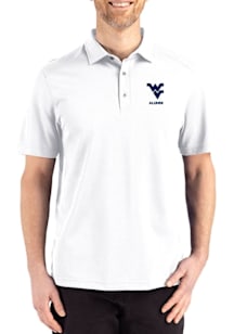 Cutter and Buck West Virginia Mountaineers Mens White Alumni Advantage Refresh Short Sleeve Polo