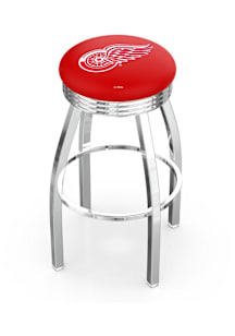 Detroit Red Wings 3 Ring Chrome Seat Pub Stool - Silver