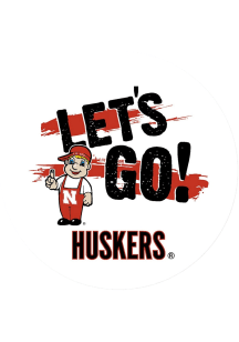 Red Nebraska Cornhuskers 3&quot; Lets Go Button