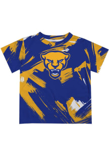 Toddler Pitt Panthers Blue Vive La Fete Paint Brush Short Sleeve T-Shirt