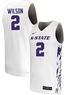 Mens K-State Wildcats White Nike NIL Name And Number Basketball Jersey