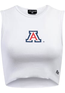 Hype and Vice Arizona Wildcats Womens White Cut Off Tank Top