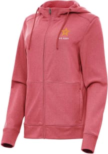 Antigua Army Womens Red Seeker Long Sleeve Full Zip Jacket