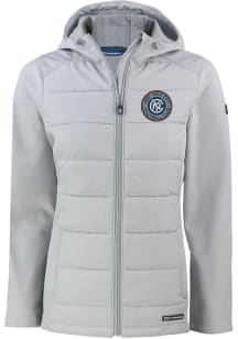 Cutter and Buck New York City FC Womens Grey Evoke Hood Heavy Weight Jacket