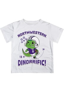 Youth Northwestern Wildcats White Vive La Fete Dino-Riffic Short Sleeve T-Shirt