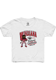 Summit Sportswear Indiana Hoosiers Youth White WINDIANA Arch 2025 National Champions Short Sleeve..
