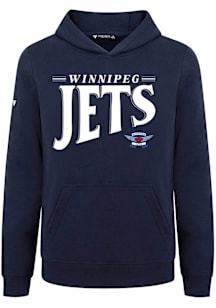 Levelwear Winnipeg Jets Youth Navy Blue Podium Jr Tally Long Sleeve Hoodie