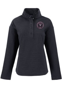 Cutter and Buck Inter Miami CF Womens Black Hunts Point Qtr Zip