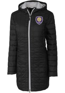 Cutter and Buck Orlando City SC Womens Black Rainier PrimaLoft Long Filled Jacket