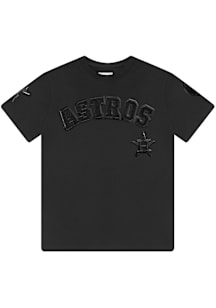Pro Standard Houston Astros Youth Black Embroidered Wordmark Logo Short Sleeve Fashion T-Shirt