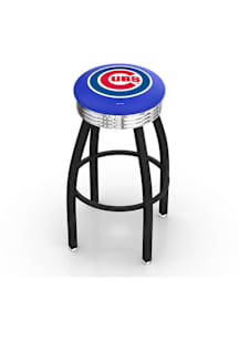 Chicago Cubs 3 Ring Chrome Seat Pub Stool - Black