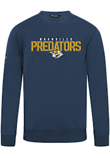 Levelwear Nashville Predators Mens Navy Blue Zane Carve Long Sleeve Crew Sweatshirt