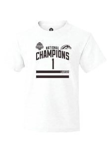 Kirk Laursen Youth White Western Michigan Broncos NIL 2025 National Champions Shirzee Short Sleeve..